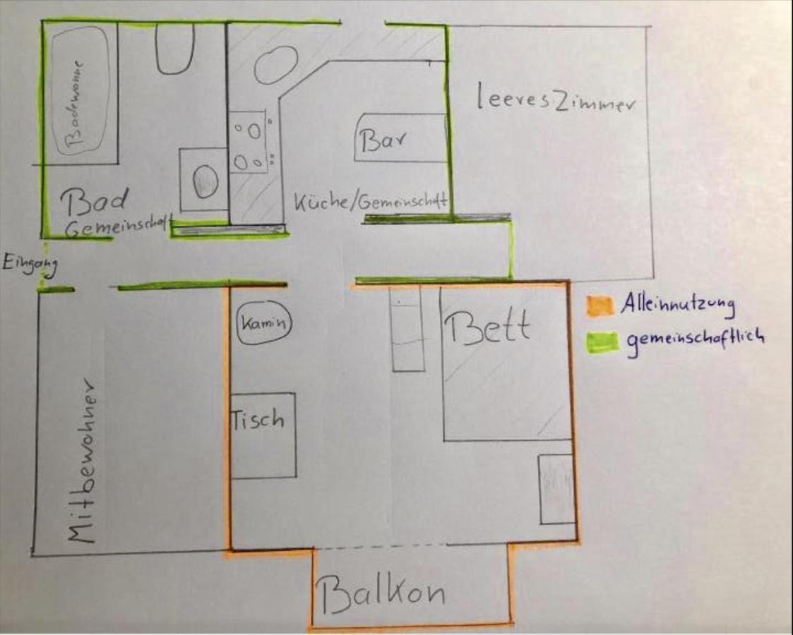 Zentrales Wg-Zimmer 1 Ravensburg, Balkon, Kamin Apartment Bagian luar foto